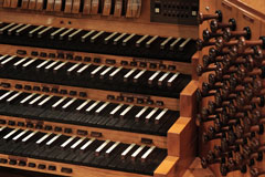 vintage pipe organ keyboard